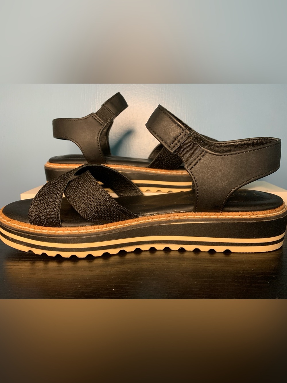 Taryn Rose Black Crisscross Ankle-Strap Sandals